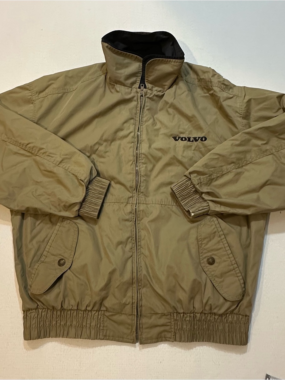 Vintage Volvo Tan Bomber Jacket Size Large